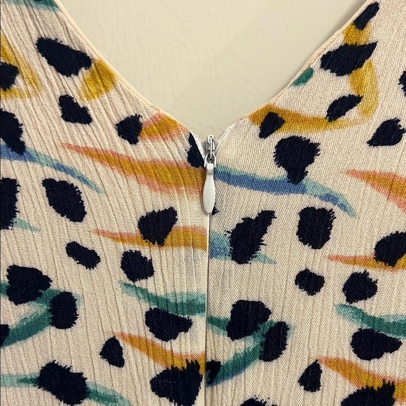 Vibrant Multicolor V-Neck Sleeveless Romper, Womens Large - Picture 5 of 7